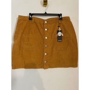 Boohoo Women's Mini Skirt A-Line Corduroy Size 14 Large